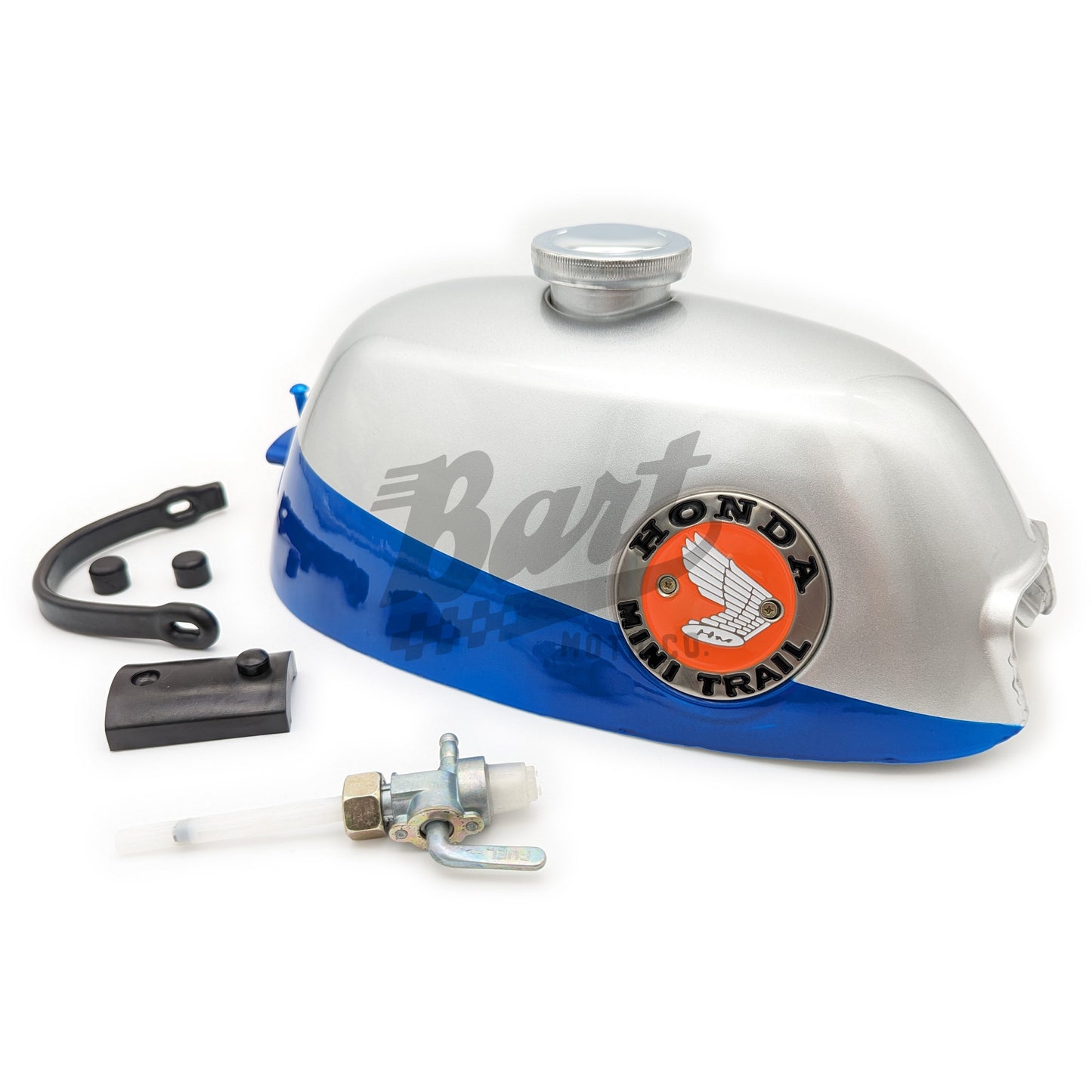 Reproduction Z50 K0-K1 1968-1970 Gas Fuel Tank Full Kit (Silver / Blue)