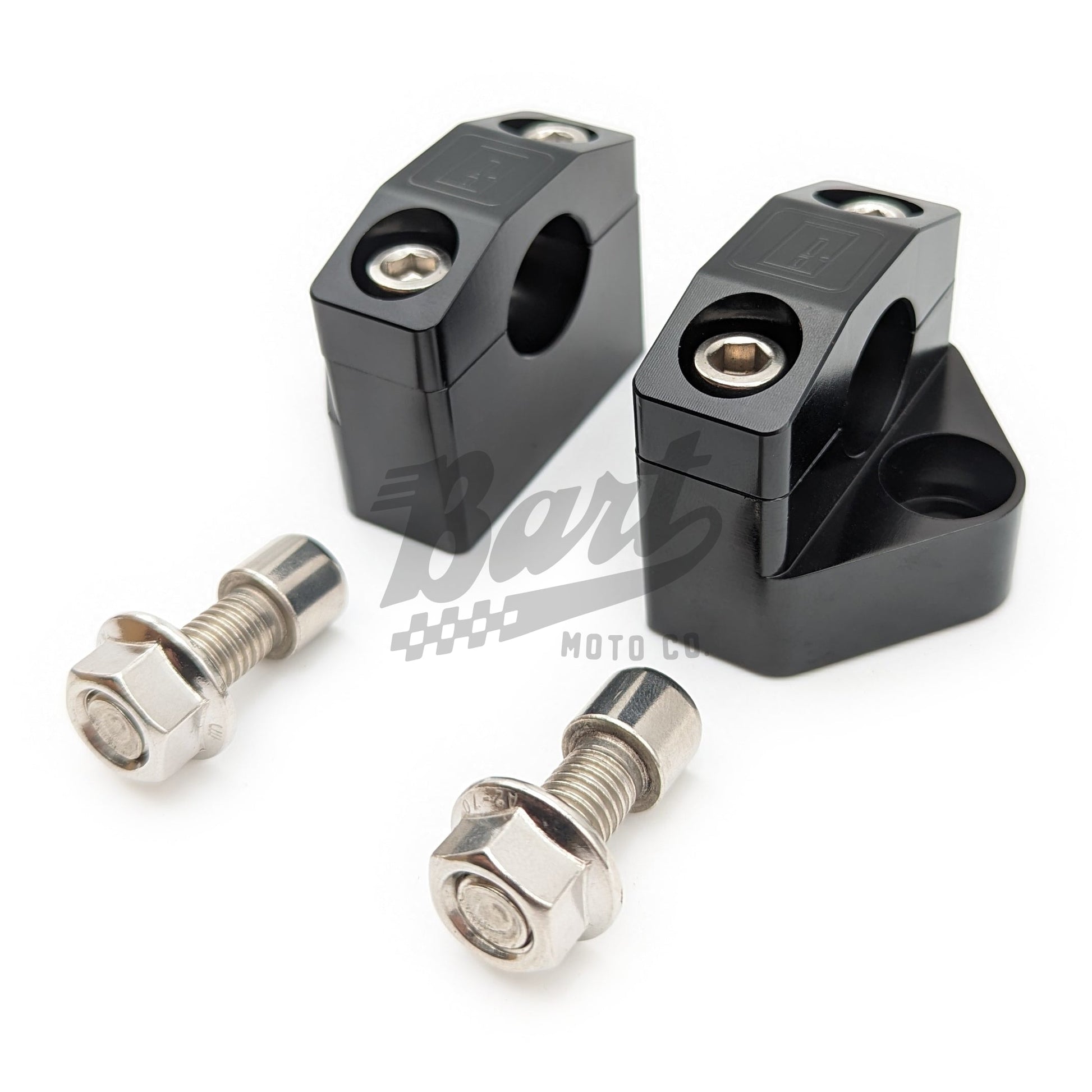7/8" CNC Inset Offset Handlebar Clamp Set (Black) – Bart Moto Co
