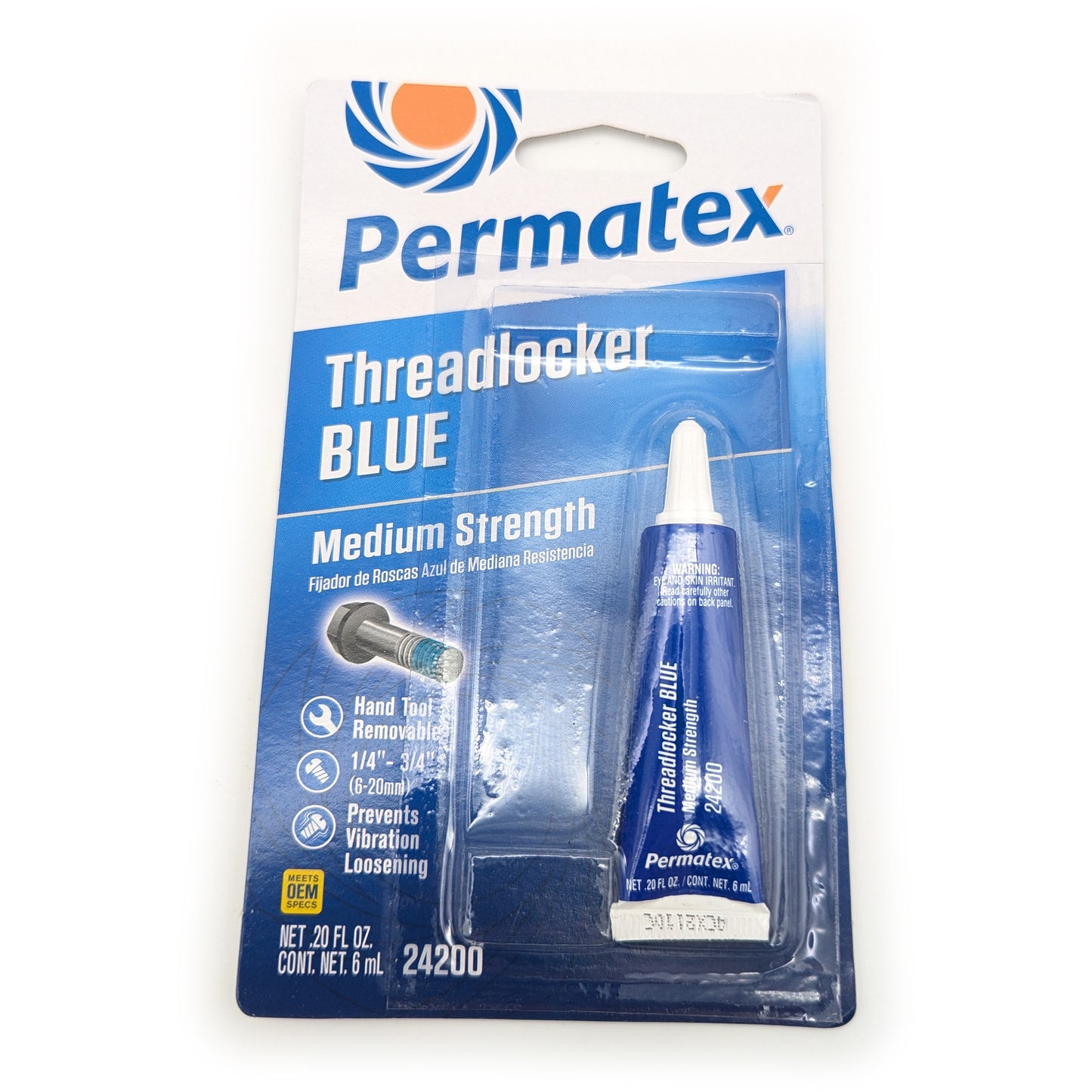 Permatex 242 Threadlocker - Blue - Medium Strength - 0.2 U.S. fl oz.