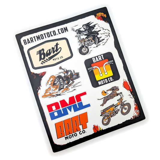 Bart Moto Co 8" X 10" Sticker Sheet