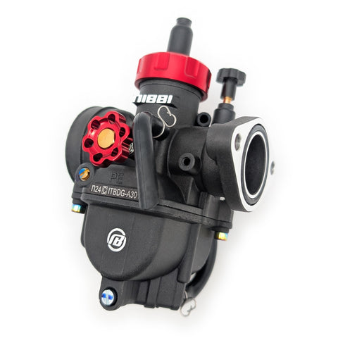 Nibbi PE24FL Flanged 24mm Carburetor (Black & Red)