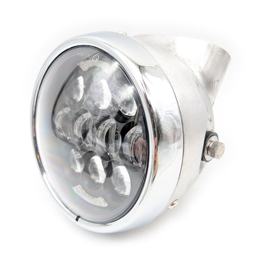 Raw Aluminum CT70 Headlight Bucket with 12V LED Headlight