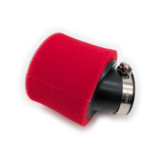 Angled 2 Stage Air Filter (45mm - 50mm) (Red)