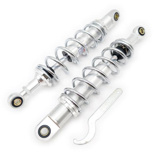 320-330MM Performance Gas Filled Rear Shock Set - Silver / Chrome