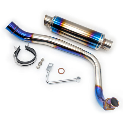 CT70 Stainless Low Exhaust (Anodized Blue)