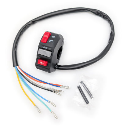 7/8 Handlebar Left Control Switch Assembly (Headlight, Signal, Horn)
