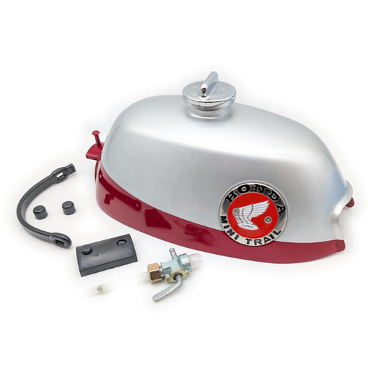 Reproduction Z50 K0-K1 1968-1970 Gas Fuel Tank Full Kit (Silver / Red)