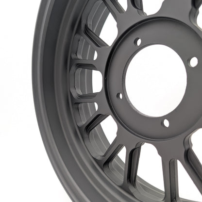Set of 2 - Z-Type 12" X 3.5" Rear / 2.75" Front 16 Spoke 1 Piece Rim (Flat Black)