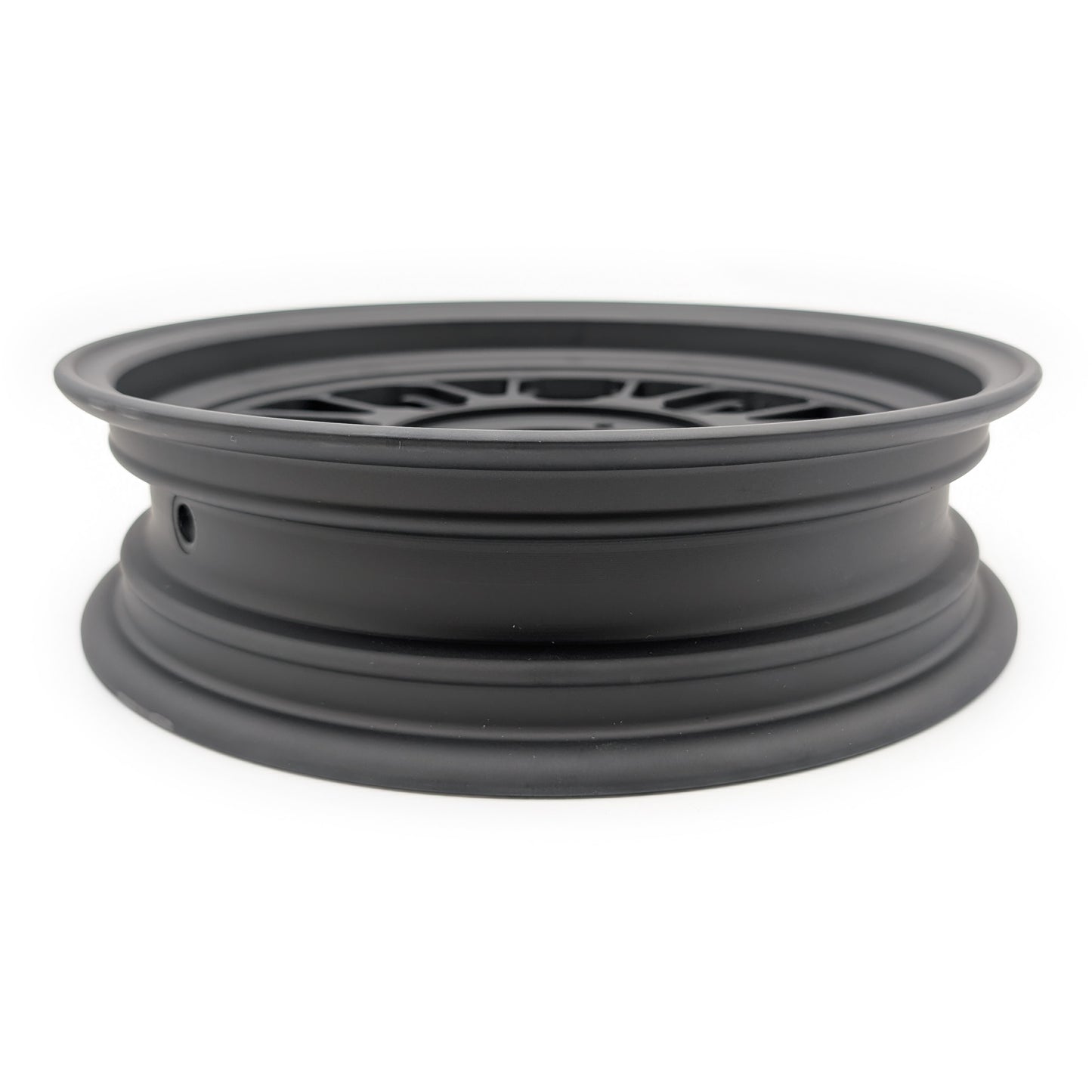 Set of 2 - Z-Type 12" X 3.5" Rear / 2.75" Front 16 Spoke 1 Piece Rim (Flat Black)