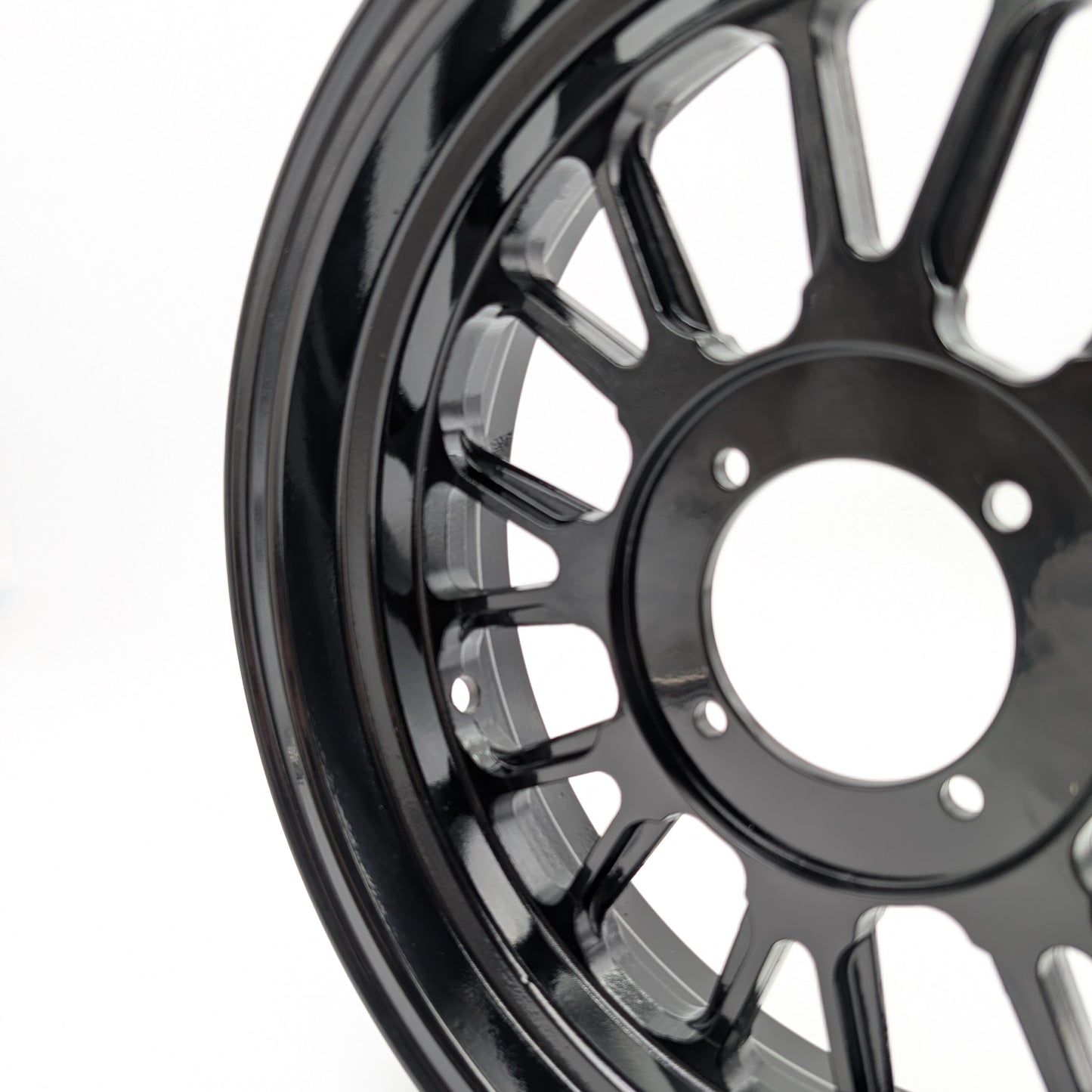 Set of 2 - Z-Type 12" X 3.5" Rear / 2.75" Front 16 Spoke 1 Piece Rim (Black)