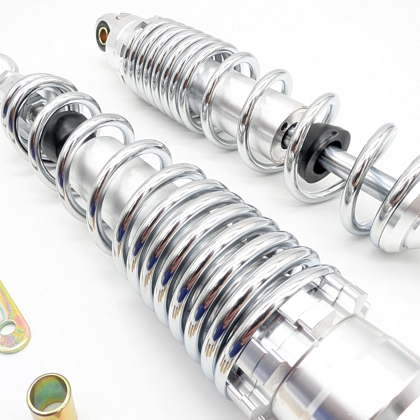 330-340MM Performance Gas Filled Rear Shock Set - Silver / Chrome