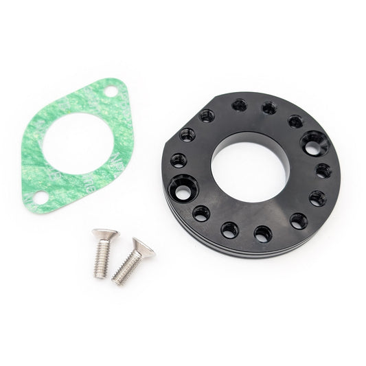 Black Adjustable Rotating Intake Manifold 360° Spin Adapter – (58mm Bolt Spacing, 30mm Bore) (ZS190 / ZS212 / Daytona Anima 190-212cc)