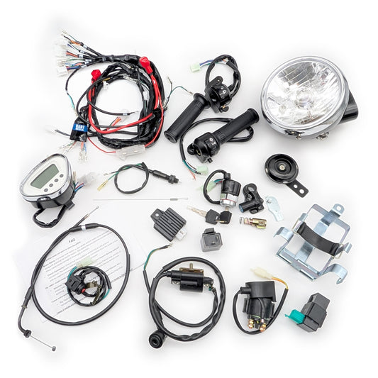 CT70 12V Complete Harness and Electrical Parts (Black Controls)