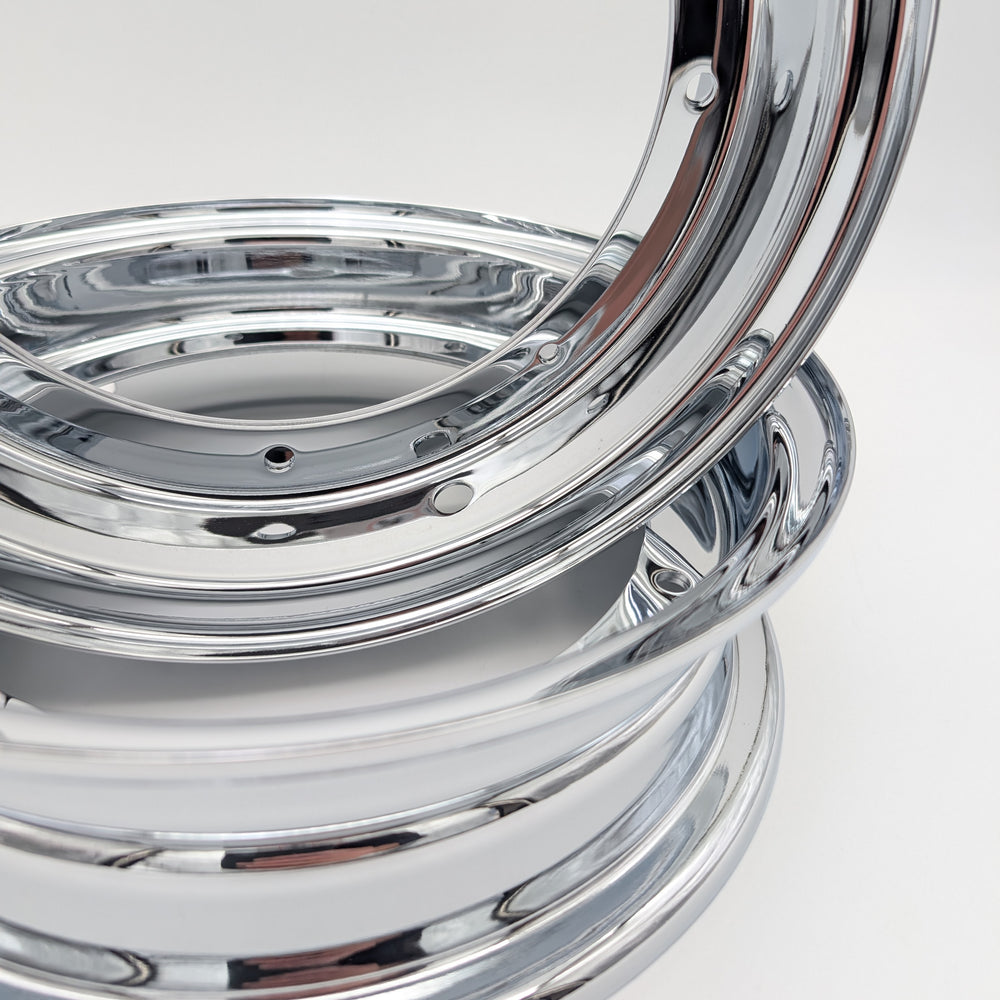 Reproduction CT70 Chrome 10" X 2.75" 2 Piece Rim (2 Wheel Set)