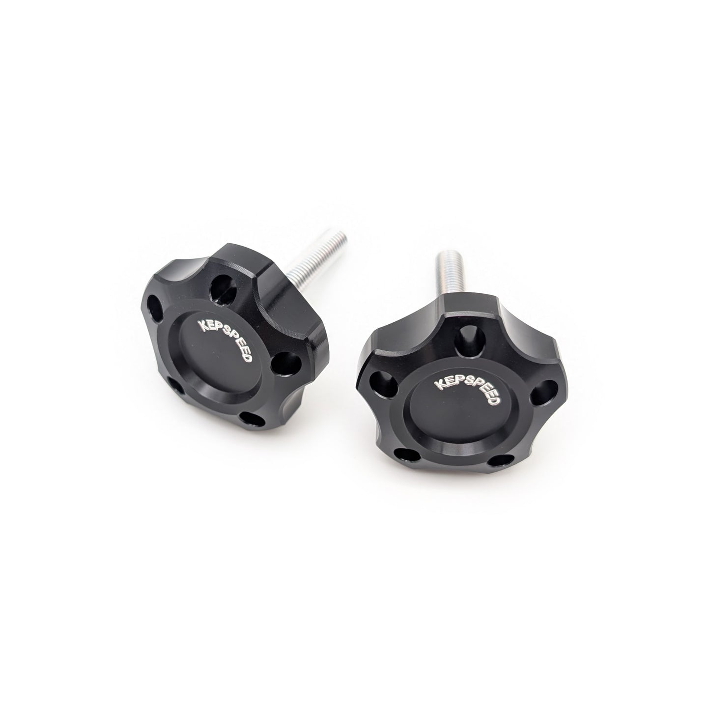 Kepspeed CNC Black Anodized Aluminum Handlebar Knob (Set of 2)