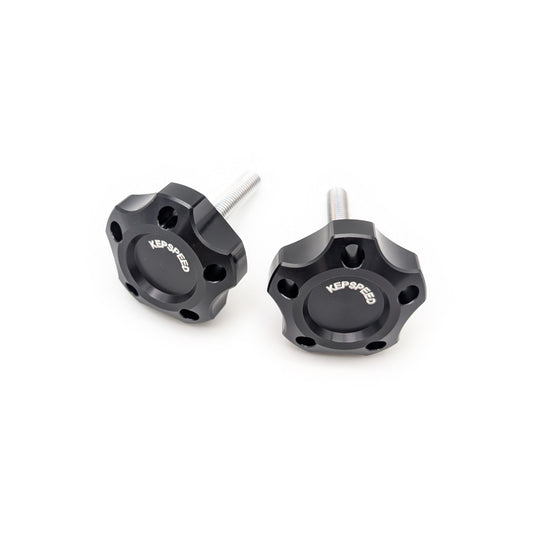 Kepspeed CNC Black Anodized Aluminum Handlebar Knob (Set of 2)