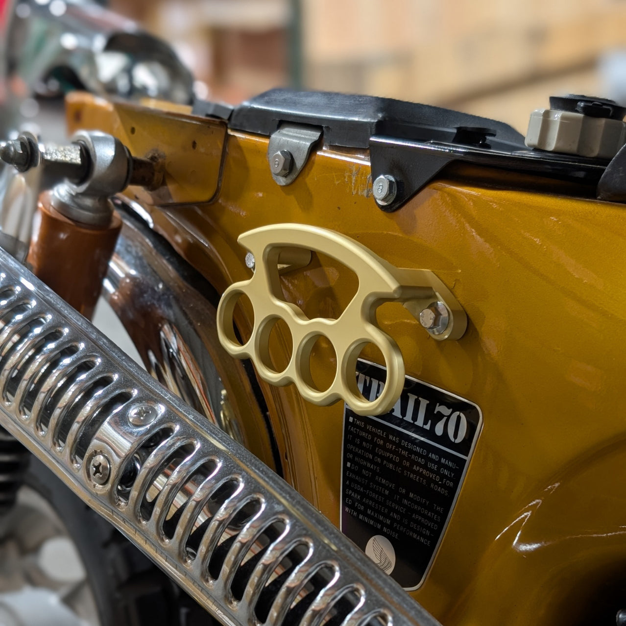 CT70 Brass Knucks Frame Grab Handle (Titanium Gold) – Bart Moto Co