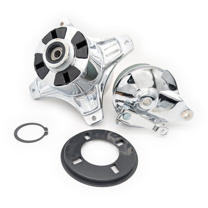 CT70 Front & Rear Show-Level Chrome Drum Hub & Brake Set