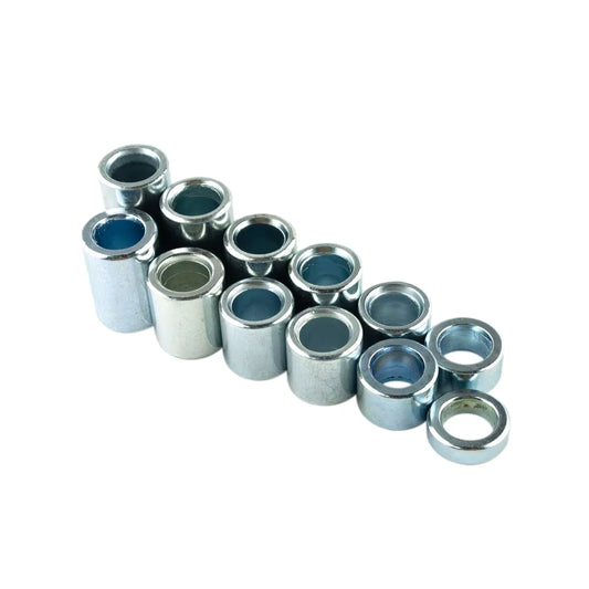 M12 Axle Spacer, 12mm ID x 20mm OD, Various Widths