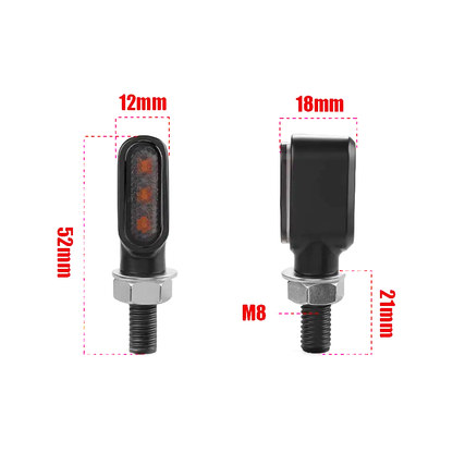 Smoked Lens Low Profile 12V LED Turn Signals (Black)
