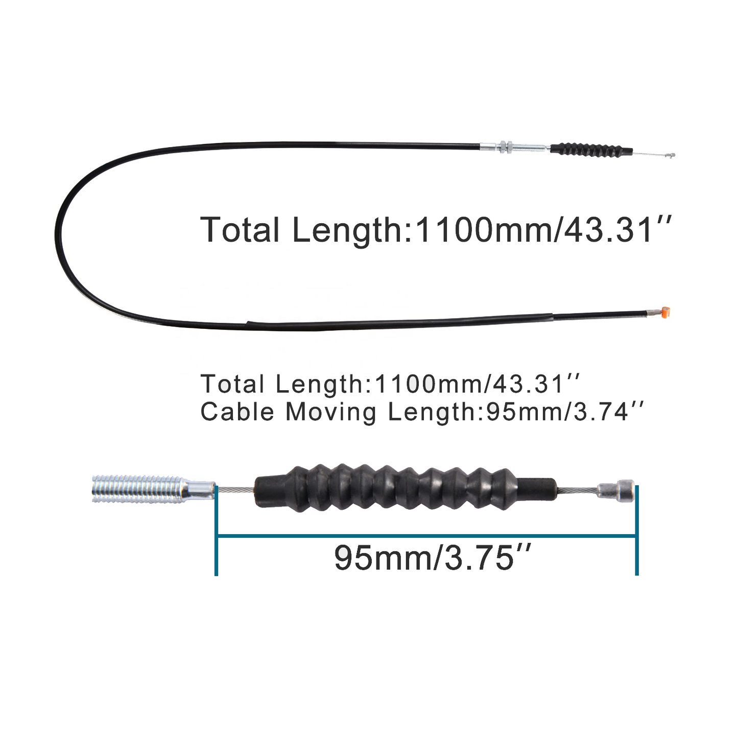 43" Top Clutch Cable – ZS190 / ZS212 / Z125 / Daytona Anima