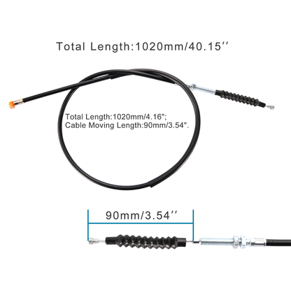 40" Top Clutch Cable – ZS190 / ZS212 / Z125 / Daytona Anima (Short Bars, Small Bikes)