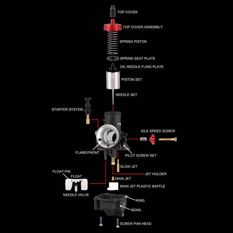 Nibbi PE24 24mm Carburetor (Black & Red)